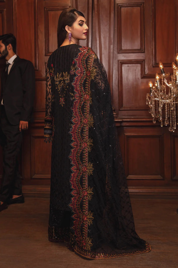 Iznik - La Royale Luxury Chiffon Collection IRC - 03 Fonce Night 3 Pieces Unstitched