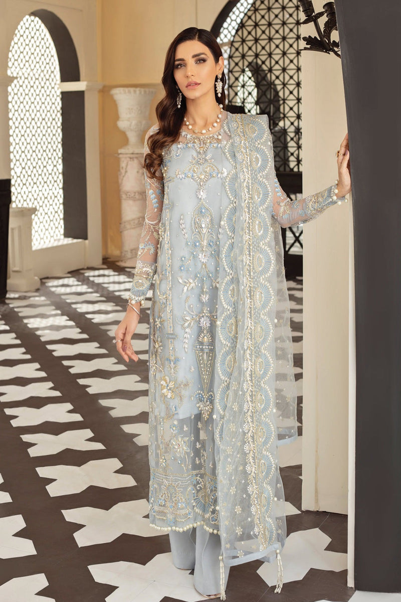 Gulal Layla Embroidered Organza Collection 3 Piece Unstitched Suit D-6 Layla