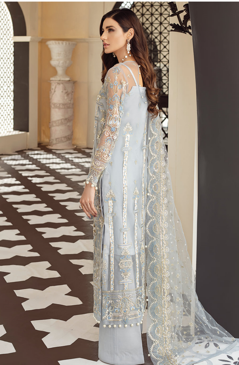 Gulal Layla Embroidered Organza Collection 3 Piece Unstitched Suit D-6 Layla