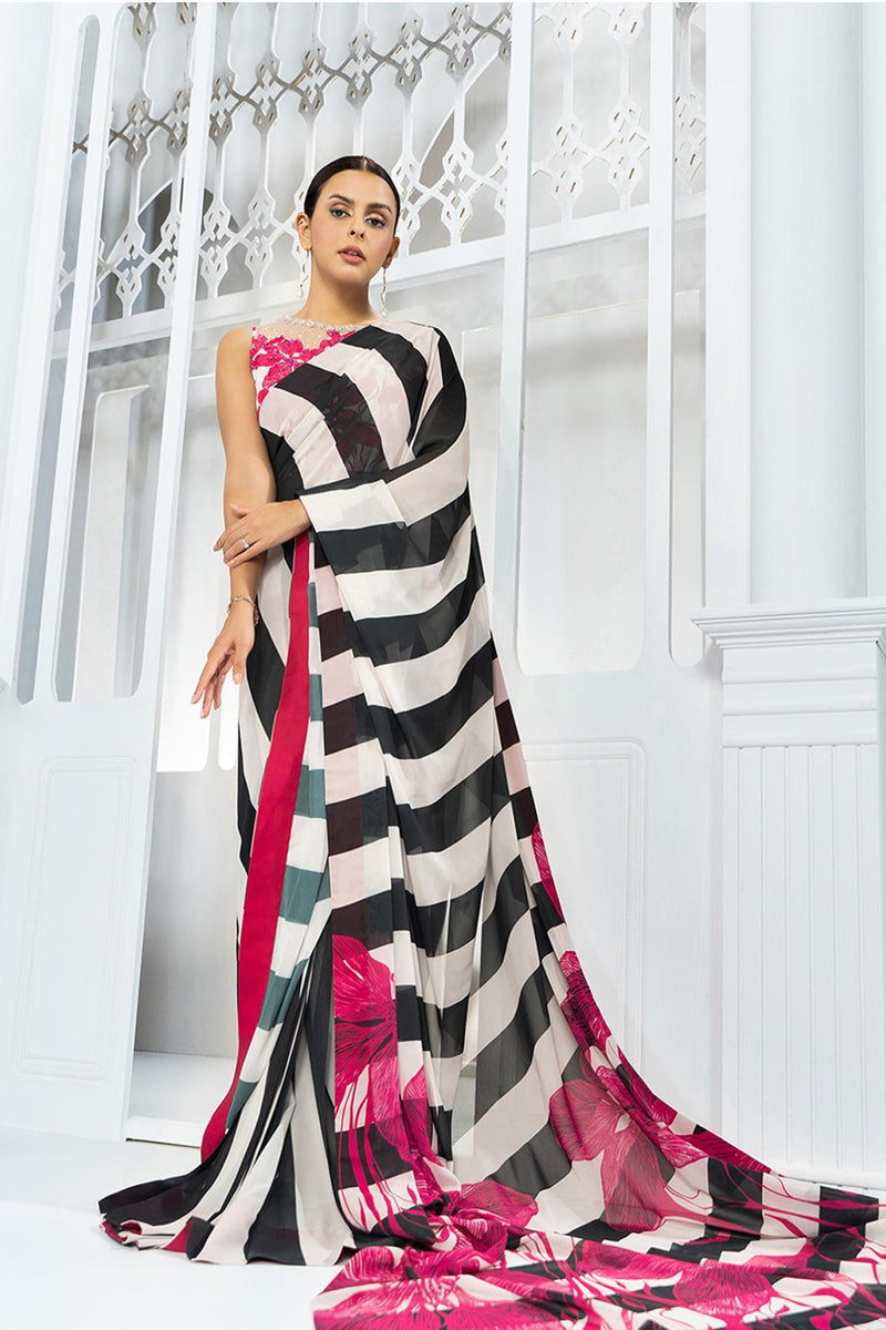 Pehnawa Festive Collection Stripes Saree Afsil Unstitched