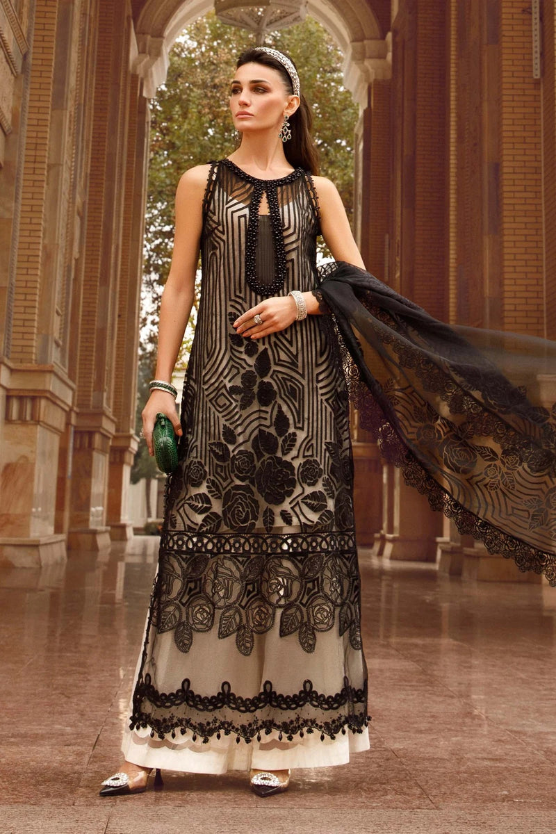 Voyage A Luxe By Maria.B Embroidered Lawn Suits Unstitched 3 Piece MB-6B - Eid Collection