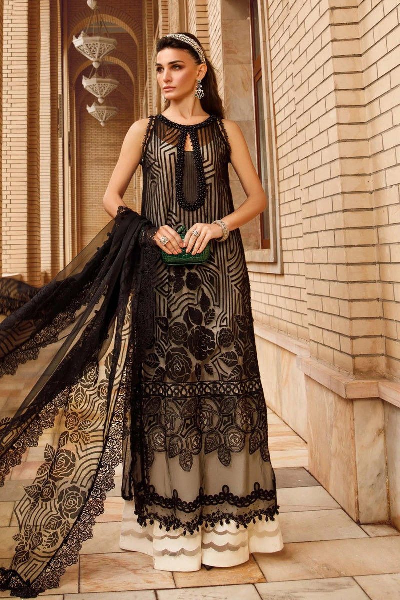 Voyage A Luxe By Maria.B Embroidered Lawn Suits Unstitched 3 Piece MB-6B - Eid Collection