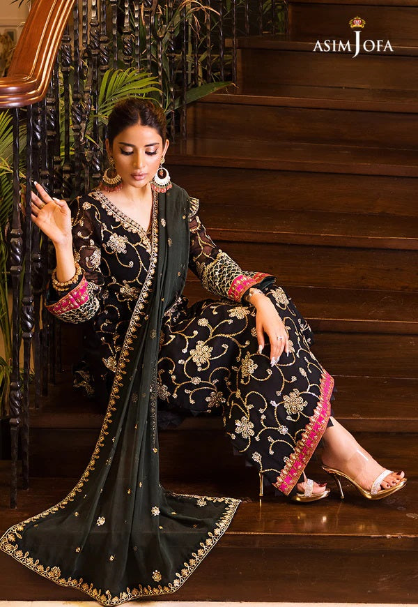 Asim Jofa Chiffon Collection AJ-07 Maahru Noorie 3 Pc Unstitched Embroidered Collection