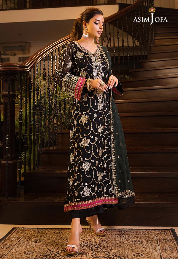 Asim Jofa Chiffon Collection AJ-07 Maahru Noorie 3 Pc Unstitched Embroidered Collection