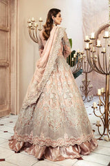 Maria.B Bridal Couture Net Embroidered Unstitchwed Powder Pink Maxi MC-031