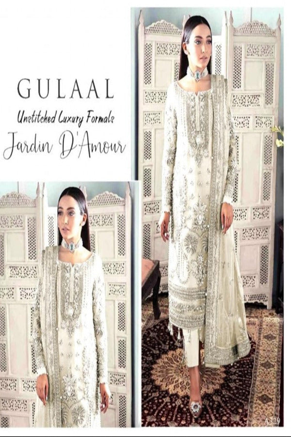 Gulaal Luxury Embroidered Dress GL22MHR Zeba
(Pearl White )