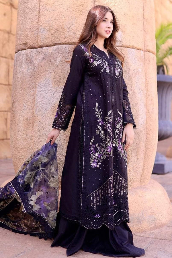 Mushq Astoria Silk Festive  Unstitched Embroidered 3Pc Suit D-02 OLIVIA Silk Collection