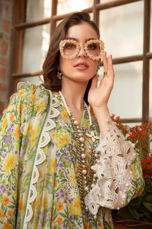 Maria.B MPrints Lawn Unstitched Embroidered 3 Piece Suit MPT-1708-A