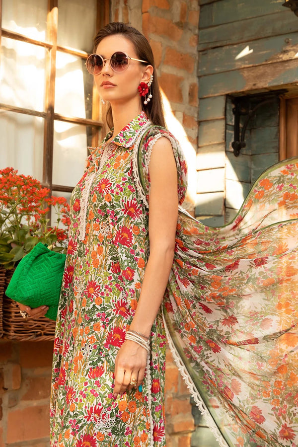 Maria.B MPrints Lawn Unstitched Embroidered 3 Piece Suit MPT-1708-B