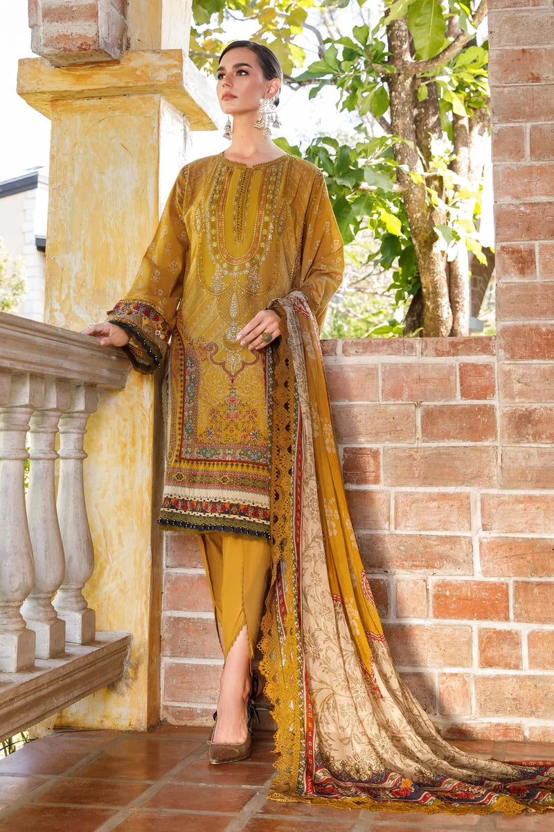 Maria.B MPrints Lawn Unstitched Embroidered 3 Piece Suit MPT-12-A