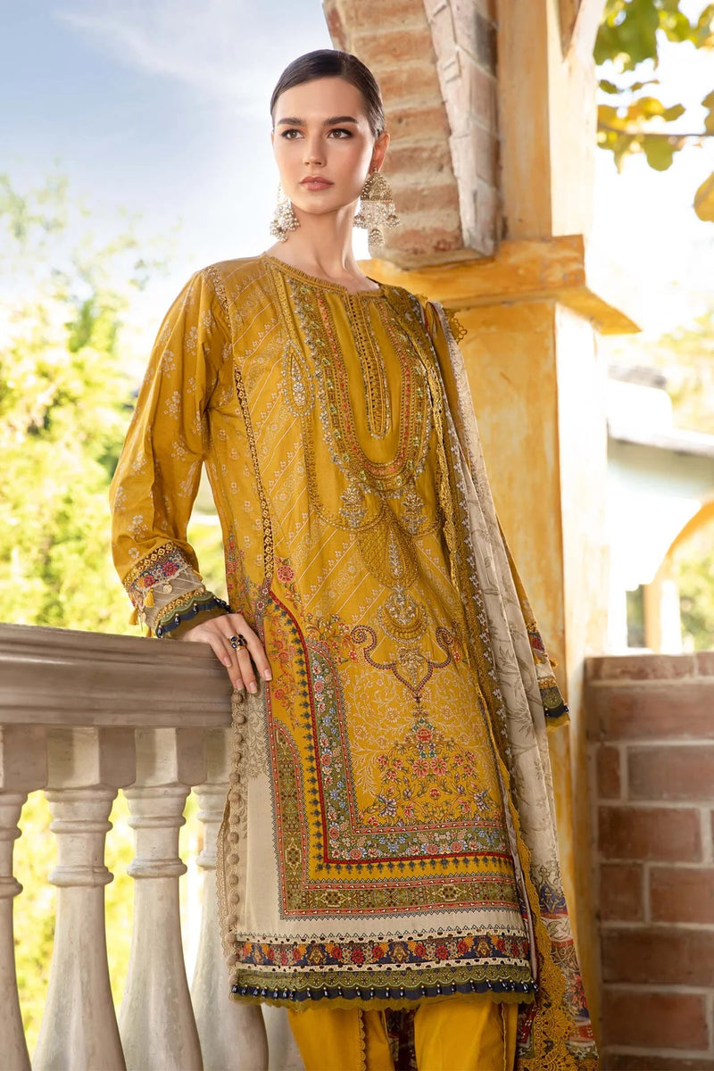 Maria.B MPrints Lawn Unstitched Embroidered 3 Piece Suit MPT-12-A