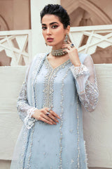 Mushq Luxury Organza Embroidered  3 Piece Unstitched Suit DEW DROP