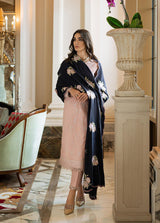 Mushq Casual Marina 3 Piece Fully Embroidered Chiffon Suit MQ-01 Crystal Rose