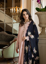 Mushq Casual Marina 3 Piece Fully Embroidered Chiffon Suit MQ-01 Crystal Rose