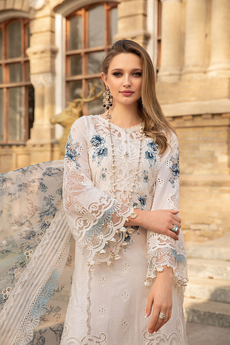 Maria.B Embroidered Luxury Lawn Suits Voyage A Luxe Unstitched 3 Piece MB15A