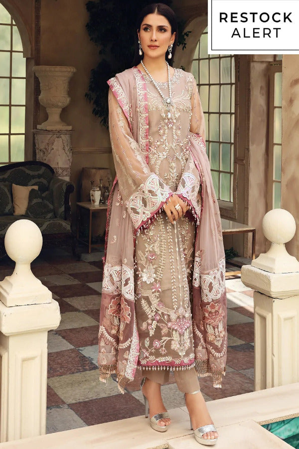 Elaf Embroidered Organza Suits Unstitched 3 Piece EPC-04 Roseate - Luxury Collection