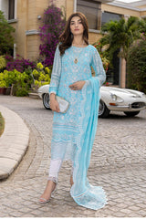 Azure Aqua Stone 3 Pc Unstitched Eid Formal Luxury Collection