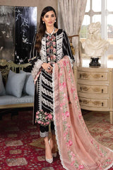 Crimson by Saira Shakira Embroidered Lawn Suits Unstitched 3 Piece CR 4B-MIDNIGHT - Luxury Collection